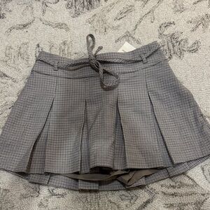 Pleated Mini Skirt with Belt